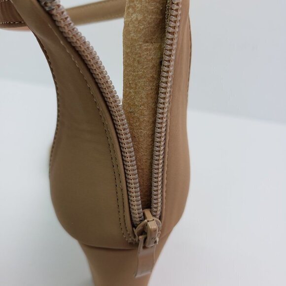NEW Top Moda Hannah-1 Womens Size 10 Tan 3.5" Heel Rear Zip Ankle Strap Sandals - Picture 10 of 14